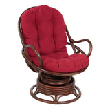 OSP Home Furnishings Kauai Rattan Swivel Rocker Chair Red