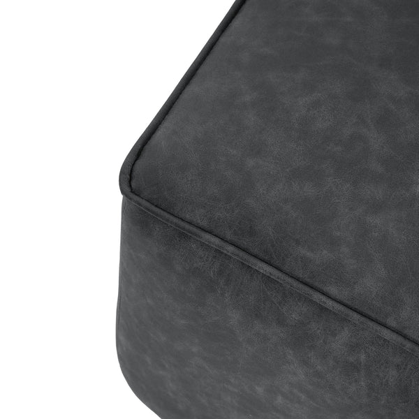English Elm Christopher Knight Home® - Square PU Leather Ottoman with Pocket Coil Comfort, Dense Foam Padding & Modern Minimalist Style Black N757P180768B