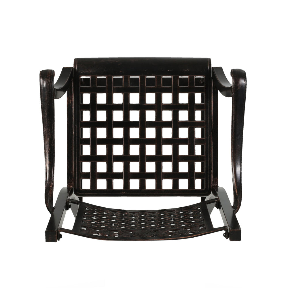 English Elm Christopher Knight Home® - TAHOE Athena Outdoor 29" Cast Aluminum Barstool Set of 2, Copper Finish, Weather-Resistant Mesh Scroll Design 65141.00