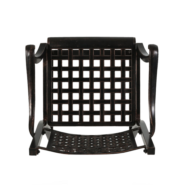 English Elm Christopher Knight Home® - TAHOE Athena Outdoor 29" Cast Aluminum Barstool Set of 2, Copper Finish, Weather-Resistant Mesh Scroll Design 65141.00