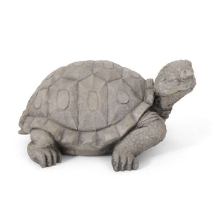 English Elm Christopher Knight Home® - TURTLE Handcrafted Outdoor Garden Statue in Dark Gray Cast Stone, Weather-Resistant Vintage Accent (12.5" W) 70872.00DGRY