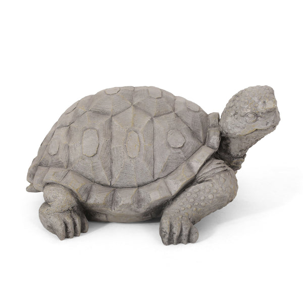 English Elm Christopher Knight Home® - TURTLE Handcrafted Outdoor Garden Statue in Dark Gray Cast Stone, Weather-Resistant Vintage Accent (12.5" W) 70872.00DGRY