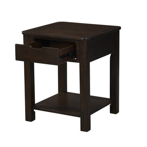 English Elm Fiorenza Dark Brown Mdf End Table with Drawer and Open Shelf for Living Room B2749P413272