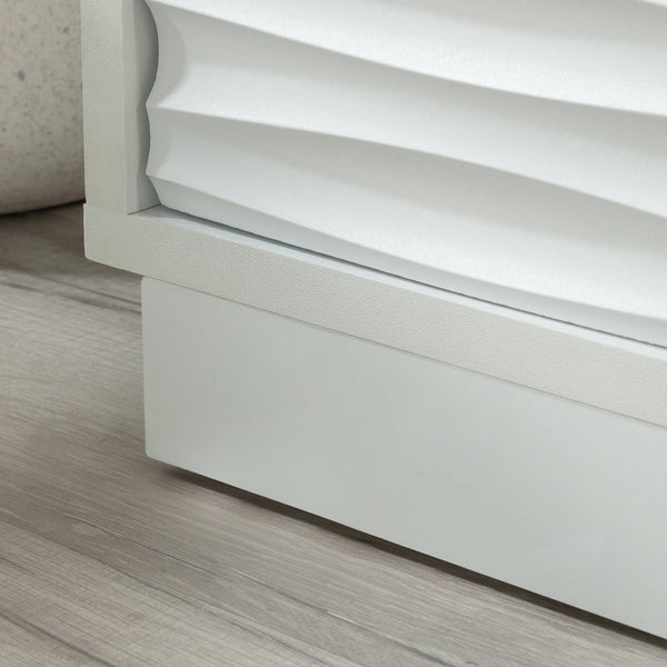 English Elm 4-Drawer Chest In Sleek White Finish With Gold-Tone Accents – Stylish Storage For Any Room! B356P402713