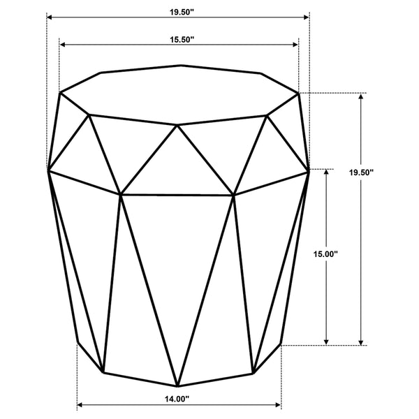 English Elm Pringle Octagonal Faceted Mango Wood Side Table — Gemstone-Inspired Sculptural Accent for Living Rooms Natural B062P299918
