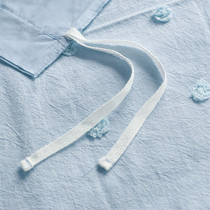 JLA Home Urban Habitat - Cotton Brooklyn Jacquard Duvet Set with Tufted Chenille Dots, Quilted Euro Shams & Pillows Blue UH12-2158