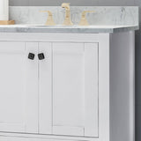 Christopher Knight Home® - Noble House - - 73'' Bathroom Vanity With Marble Top & Double Ceramic Sinks, 4 Doors, 6 Drawers, White