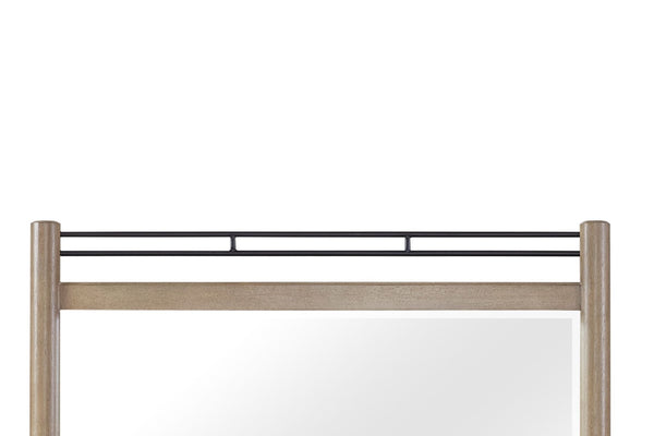 English Elm Sand Rectangle Wood Mirror with Beveled Glass and Rubberwood Frame, Dresser-Mount, Warm Finish Sand 49.5 L x 46.25 W x 5 H B2699P266477