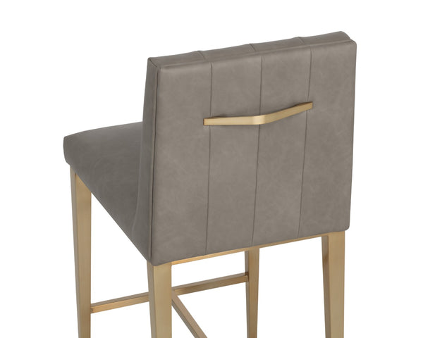 Sunpan WILBUR Counter Stool - Ivanhoe Mineral Faux Leather with Steel Legs, Modern Comfort & Style 112521