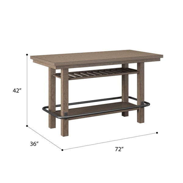 English Elm Wallace & Bay - Brown Bar Height Storage Table - Stylish Pecan Finish, Versatile Serving Station & Organized Convenience B361P384469-GIGA