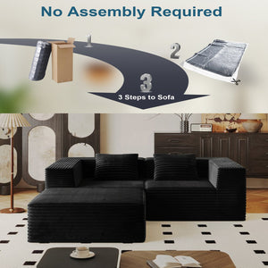 English Elm Modular Sectional Couches - Luxurious Corduroy Comfort, No Assembly, Versatile Design For Any Space W3434S00021