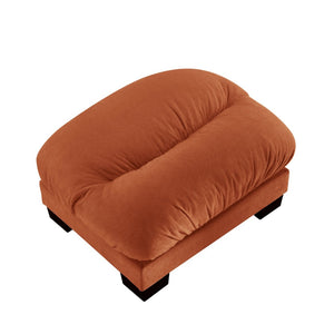 English Elm Flora Chenille Ottoman Pleated Texture Curved Silhouette for Cozy Living Rooms Orange W5656P454522