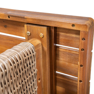 English Elm Christopher Knight Home® - Outdoor 6-Piece Acacia Wood Dining Set With Rattan Legs And Cushions For Stylish Patio Gatherings N773OD00042B