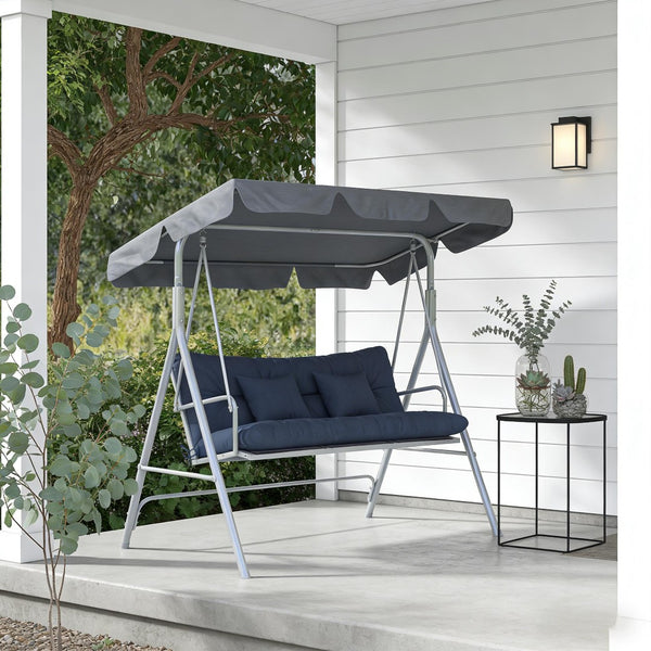 English Elm Outdoor Tufted Bench Cushion Set with Polyester Fill for Patio Porch Comfort Navy Blue T3971P442907
