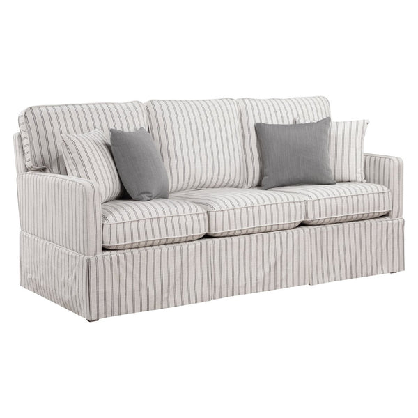 English Elm Classic Three Piece Living Room Set with Striped Fabric Sofa Loveseat and Accent Chair B011S01553