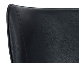 Sunpan Franklin Dining Armchair - Elegant Barrel Back Design with Antique Brass Frame for Modern Spaces Vintage Black