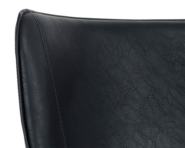 Sunpan Franklin Dining Armchair - Elegant Barrel Back Design with Antique Brass Frame for Modern Spaces Vintage Black