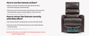English Elm Heat Massage Rocker Swivel Recliner with 8-node Vibration and Lumbar Relief W3224P321865