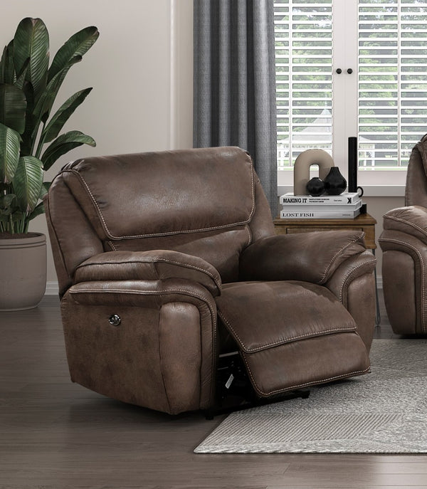 English Elm Plush Power Recliner with Usb Port Microfiber Upholstery and Solid Wood Frame Support B011P229987
