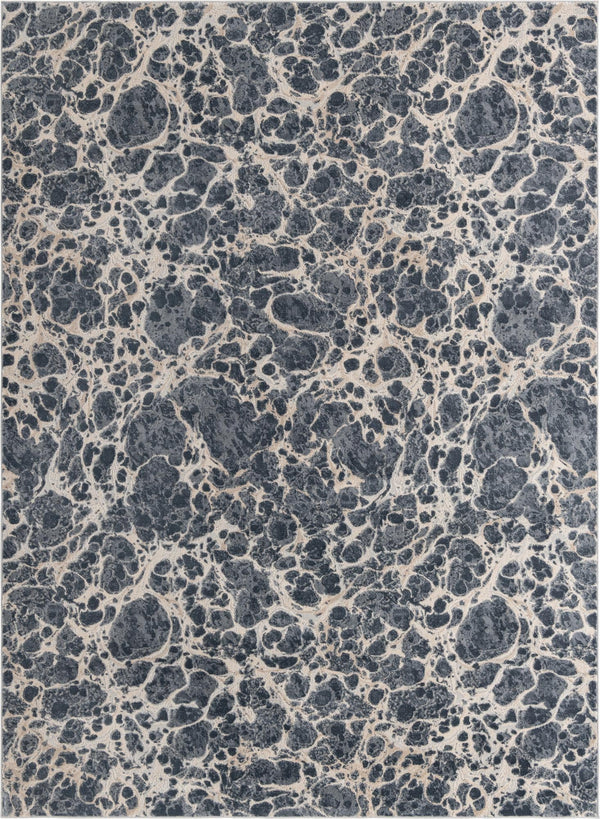 Unique Loom Oasis Breeze Machine Made Abstract Rug Gray, Ivory/Beige 9' 0" x 12' 2"