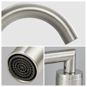 English Elm Bathroom Faucet Brushed Nickel 2 Handle Widespread Sink Faucet With 360° Swivel Spout & Drain T3177P277502