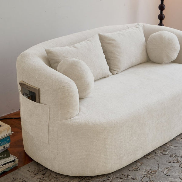 English Elm Sofa-in-a-box, Chenille Loveseat Frameless Foam 2 Seater for Modern Living Spaces W668P381892