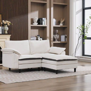 English Elm 70.87" Chenille Modular Cloud Sectional with Ottoman Deep Plush Seating for Living Rooms W5029S00001