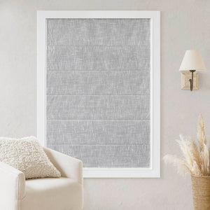 English Elm 1-piece Cordless Roman Shade Linen Look Blackout Polyester Viscose Bedroom Window B035P437524