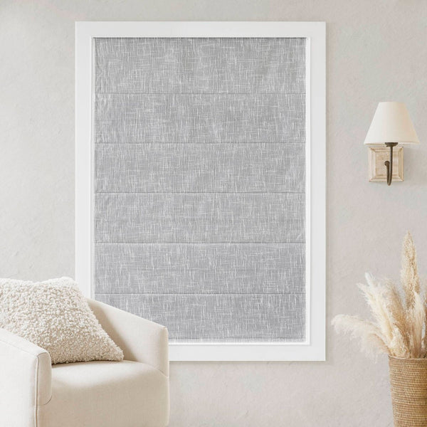 English Elm 1-piece Cordless Roman Shade Linen Look Blackout Polyester Viscose Bedroom Window B035P437524