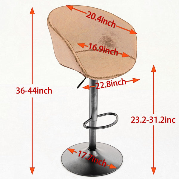 English Elm Adjustable Swivel Barstool Pu Leather Mid-century Frame for Kitchen Island Counter W1143P173512