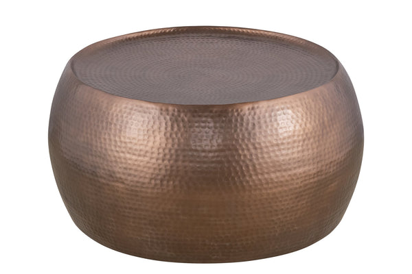 English Elm CT501 Hand-Hammered 32" Round Aluminum Coffee Table — No Assembly, Farmhouse Elegance & Durable Finish Copper B009P298417