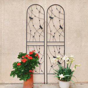 English Elm 4 Pack Powder-coated Metal Garden Trellis Panels Rustproof Climbing Plant Support Outdoor W1586P268047