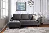 OSP Home Furnishings Lester Chaise Sofa Grey