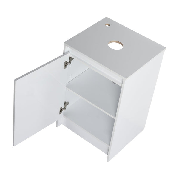 English Elm 20" Freestanding Vanity with Ceramic Sink Soft Close Storage Glossy White Bath W999S00386