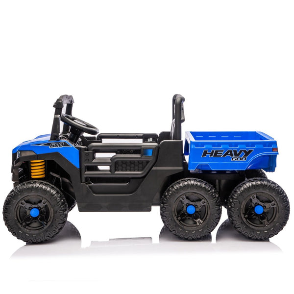 English Elm 24v 400w Six Wheel Kids Electric Dump Truck 4wd Remote Control Ride on Toy Blue W1578P353179