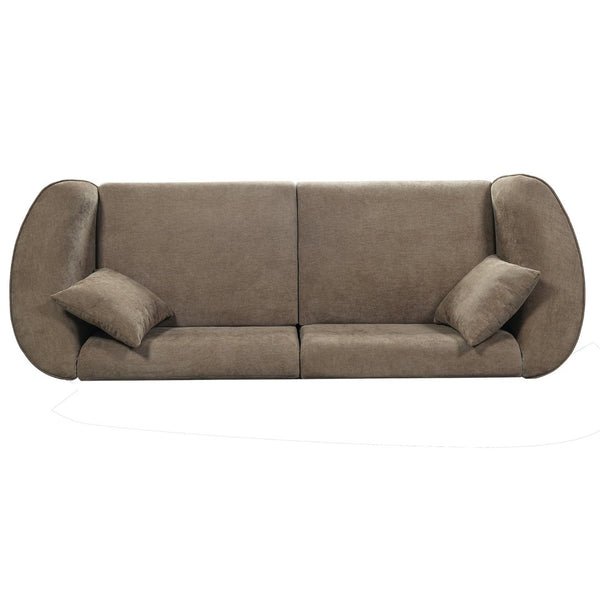 English Elm 87" Curved Boucle Sofa Sculptural Low Profile Design for Modern Living Rooms N767P422840W