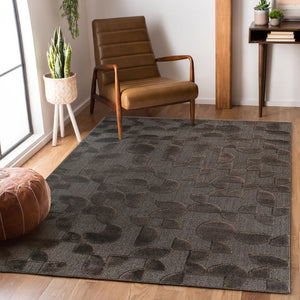 English Elm Step Collection Geometric Arch High-low Polypropylene Rug for Living Rooms B189P448793