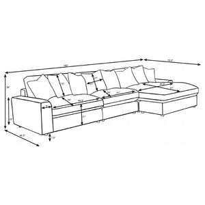 English Elm Cassidy Corduroy Sectional with Chaise Lounge for Relaxed Living Room Comfort B062S01422