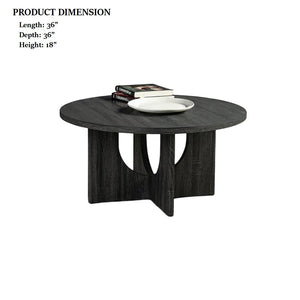 English Elm Contemporary 3-Piece Round Table Set: Stylish Coffee & End Tables With Cross-Arch Base In Gray Finish B2741P395102