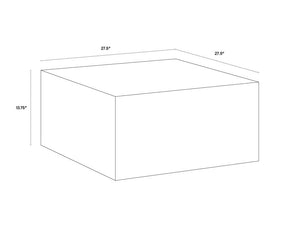 Sunpan Kyson Industrial Coffee Table in Natural Grey Concrete with Silver Foil Design for Modern Spaces