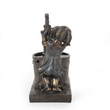 Christopher Knight Home® - Noble House - Schramling Outdoor Children At Water Pump Fountain, Dark Brown