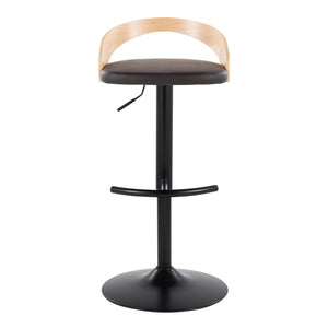 English Elm Adjustable Swivel Barstools Set of 3 Faux Leather Wood Industrial Kitchen Counter B202S02024