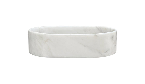 English Elm White Natural Marble Vessel Sink - Semi-Polished Elegance, Durable Design For Luxurious Bathrooms W1696P333273-GIGA