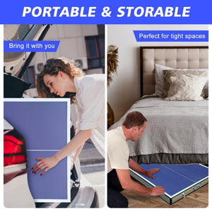 English Elm 5ft Foldable Ping Pong Table Mdf Surface Steel Legs Solo Practice Indoor Game Room W1408P272363