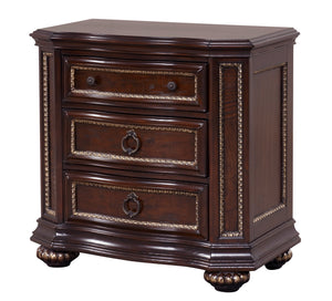English Elm Paris G09300-N Nightstand Cherry - Rich Cherry Finish, Velvet-Lined Drawer, Wood Veneer Inlay, 32"H B078P301565