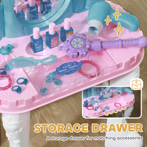 English Elm Qaba Kids Castle Vanity Set With Mirror, Lights, Music & 18 Accessories For Creative Play Ages 3-6 W2225P249751-GIGA