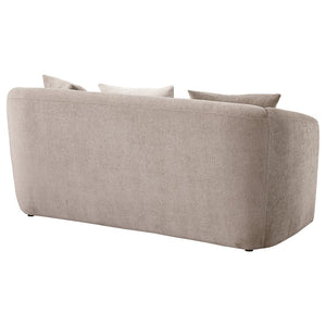 English Elm Silvana Rolled Arm Loveseat with Plush Foam Cushions in Neutral Woven Fabric B062P451816