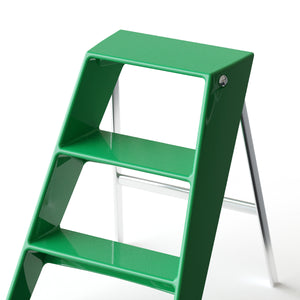 English Elm Home Foldable Ladder Frame multi-use ABS+Steel stool side table bookshelf anti-slip compact stand Olive Green W3318P308257