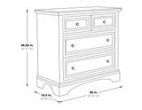 OSP Home Furnishings Farmhouse Basics 3 Drawer Chest Rustic White