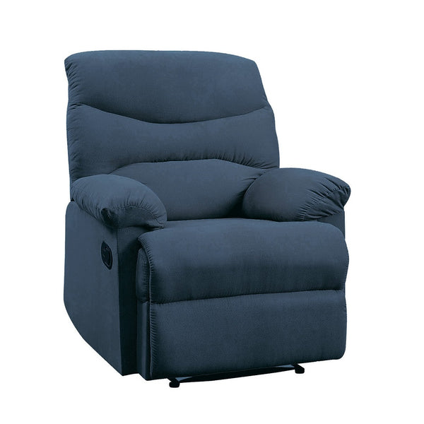 English Elm Arcadia Plush Microfiber Motion Recliner with Pillow-Top Arms, Smooth Latch Mechanism for Relaxation Blue 33 L x 31 W x 28 H B2726P256699
